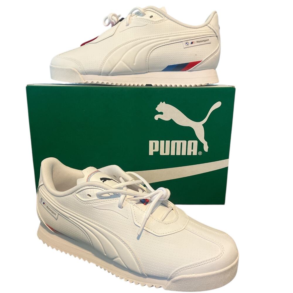 Puma Men's BMW Motorsport x Roma Stradale Lace Up Sneakers White Size 9